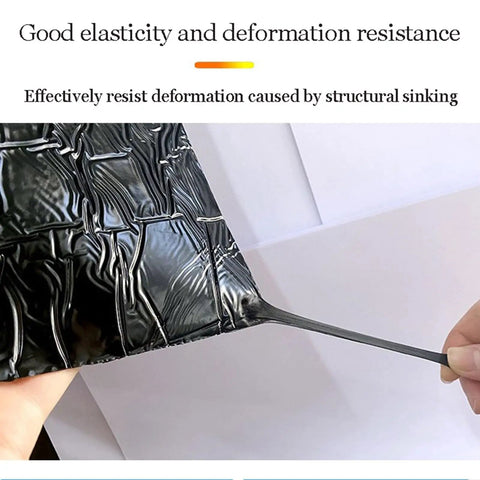 Close-up of Heavy Duty Aluminum Foil Bitumen Tape showing its elastic surface and deformation resistance for roof leak repair.