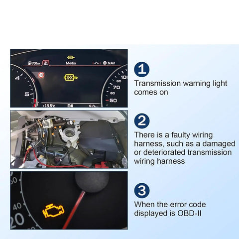 Beefed Up Transmission Wiring Cable 22117441 For Trucks Durable Waterproof Engine Wire Replaces 4213655972 And 4213659462 shown with warning lights