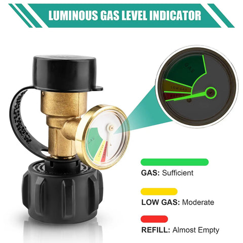 Propane Tank Gauge Level Indicator For 5 To 40 Lb Tanks 2 Pack QCC1 Type 1 Compatible Fits Grills Heaters Camp Stoves And Appliances Easy Install Real Time Fuel Readout So You Never Run Dry, luminous gas level indicator