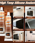 Heavy Duty High Heat Silicone Sealant Set 100ml Clear Heat Resistant Glue Ultra Durable Waterproof Sealant For Fireplace Oven Microwave Stove Cooktop
