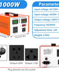 Rock Solid Heavy Duty Digital Voltage Regulator With Instant Readout Screen, 1000W, orange stabilizer with input/output sockets.