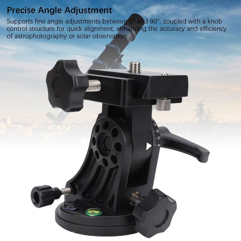 Equatorial Telescope Mount And Wedge Kit For Tripods, 90 Degree Adjustable Aluminum EQ Wedge With Latitude Seat and Knob