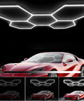 Hexagon LED Shop Lights With Three Level Dimming 25 Pack Beast Brightness Garage Lighting Kit 216W 25920LM For Mall Workshop And Car Detailing