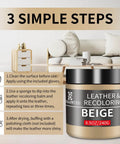 Top Tier Leather Recoloring Balm Plus Deep Color Restorer For Faded Or Split Leather Rapid Dry Beige Repair Compound on a table