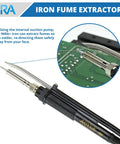 4 In 1 SMD Hot Air Rework Station With 70W Soldering Iron close-up showing vacuum pickup feature with circuit board background