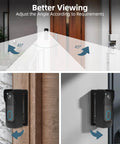 Adjustable Doorbell Mount For Blink Video Doorbell Camera 2nd Gen No Drill Adhesive Or Included Hardware Renters Friendly Easy To Install Anti Theft Bracket Black showing angle adjustability to 45 and 135 degrees in home entrance settings.