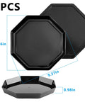 Octagonal Stepping Stone Mold Set, Easy To Use 3 Reusable Plastic Concrete Molds For DIY Walkways, Garden Paths, Lawn And Yard Decor, Create Durable Black Octagon Stepping Stones For Custom Pathway Design, showing three black molds.