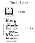Family Wall Decals Set For Living Room With Six 4x6 Inch Picture Frames, Inspirational Quotes, Two Sheets, Large 14.96 x 22.83 Inch Layout