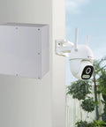 IP65 Waterproof Outdoor Junction Box 12 By 12 By 4 Inches, Heavy Duty PVC Electrical Enclosure beside outdoor camera