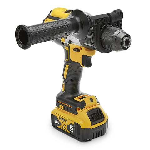 Heavy And Dependable 20V Max Lithium Ion Brushless Hammer Drill Kit With Kickass Performance showing the half-inch ratcheting metal chuck.