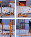 Heavy Duty Electric Forklift Lift in four angles, showcasing reinforced steel and smooth operator remote scaffold design.