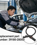 Mechanic installing Crankshaft Position Sensor For Hyundai And Kia Engines Replacement OEM No 39180 2B000 in car engine