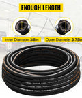 Hydraulic Hose Three Eighths Inch By One Hundred Feet Coiled, 4800 PSI, Dual High Tensile Steel Wire Braid, Flexible Bulk Rubber