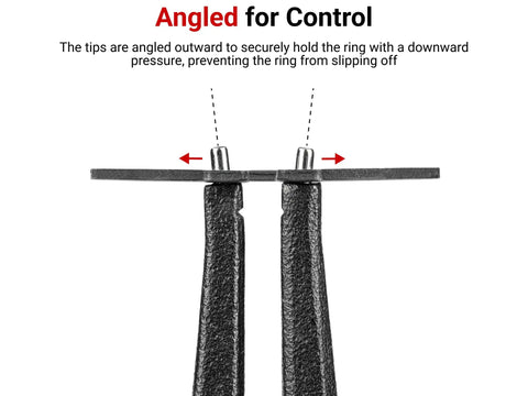 7 Inch 90 Degree External Retaining Ring Pliers With 0.070 In Tips showing angled tips for secure control in repairs