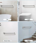 2 Pack 24 Inch Shower Grab Bar With Anti Slip Grip Chrome Stainless Steel in bathroom settings for safer showers and support