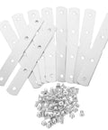 Sturdy Stainless Steel Corner Braces Set, 10pcs Metal Brackets With Screws For Wood Projects, laying flat on surface