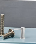 Stainless Steel B Type Cylindrical Flat Head Pins, Multipurpose Locating Pins for Machinery, Furniture and Jewelry Making, Precise Straight Alignment, Heavy Duty Secure Fit shown on a table