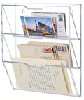 Durable Mail Sorter Organizer for Office and School Desk Rack with labeled slots holding postcards and letters
