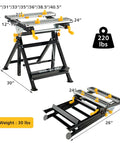 Portable Folding Workbench With Vise And Eight Sliding Clamps Seven Level Height Adjustments Tiltable Extendable Tabletop