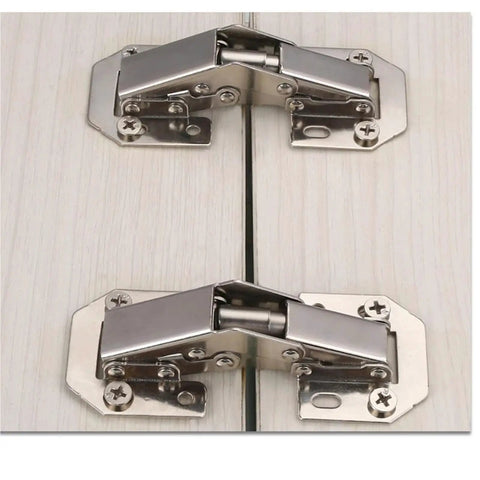 90 Degree No Drill Cabinet Hinge With Soft Close For Cupboard Doors, Hydraulic Hinges With Screws, Easy Install, Quiet Closures, 4 Inch Size
