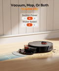 Robot Vacuum and Mop Combo with Self Emptying Station and 7000Pa Suction LiDAR Navigation demonstrating cleaning on hard floors.