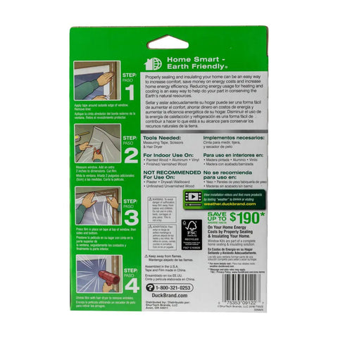 Instructions for Indoor Window Shrink Film Insulation Kit For Five Windows 62 Inch By 210 Inch Crystal Clear Film With Eighty Four Foot Double Sided Tape No Muss No Fuss Install And Seal Drafts While Boosting Home Energy Efficiency