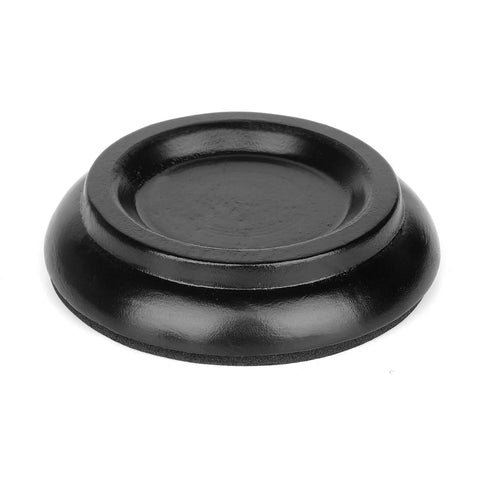 Legit Heavy Duty Upright Piano Caster Cups With Solid Beech Wood And Thick Non Slip Anti Noise Foam For Smooth Hardwood Floor Protection And Silent Glide Set Of Four Black viewed from the side.