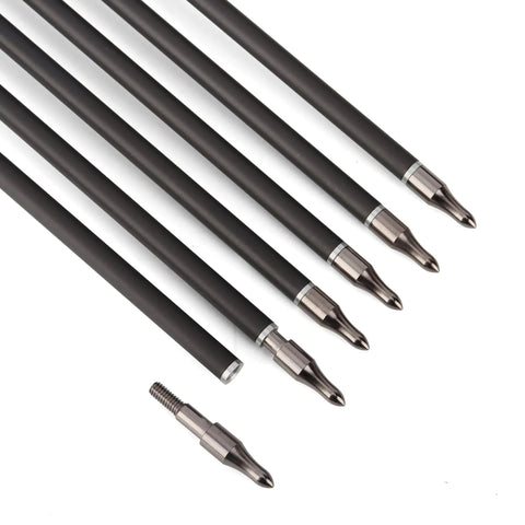 12 Pack 29 Inch Carbon Arrows For Archery Hunting With 400 Spine Two And A Half Inch Vanes Removable 100 Grain Field Tips Fits Compound