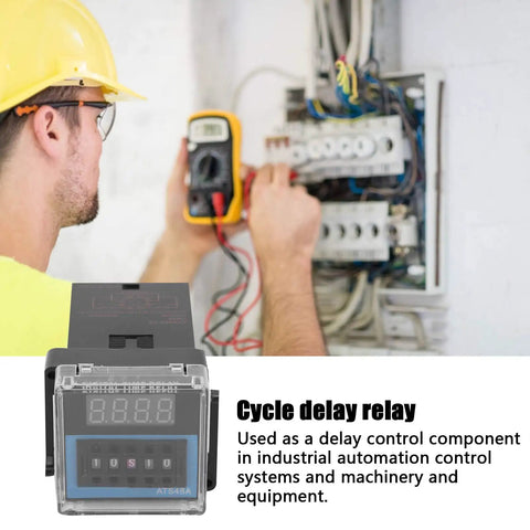 Beefed-Up Time Delay Relay For Industrial Automation And Machinery, Adjustable Cycle Timing, DC 12V Control, Digital Setting, Big Contact Points, Precise Digital Timing For Factory Equipment, cycle delay relay with LED display