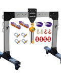 Heavy Duty Aluminum Gantry Crane 4400 Lbs With Adjustable Span And Height Portable Workshop Hoist Rigging Kit components and setup