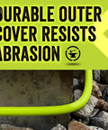 Garden Hose Five Eighth Inch By Fifty Foot Lightweight All Weather Water Hose With Ultra Flexible Kink Free Design in rocky setting.