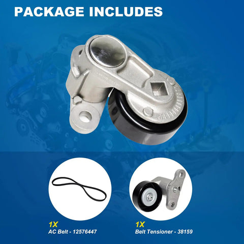 Beefy AC Belt Tensioner Kit For GM Trucks And SUVs With V8 Engines, includes belt tensioner 38159 and AC belt 12576447