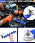 Mechanic using 15 Inch Offset Extension Wrench Set For Tight Spaces, Impact Ready, Beefy High Carbon Steel With Chrome Finish on engine