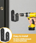 Installation of Heavy Duty 2x4 Door Barricade Brackets Built To Last Steel U Bracket For Home Barn Shed Garage Gate Security Reinforcement