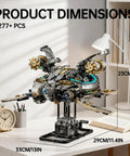 Mechanical Turtle Building Block With Hand Crank And Optional Motor Dual Drive Gear Motion For Adults Teens And Model Enthusiasts Dope Steampunk Educational Construction Set, 13in