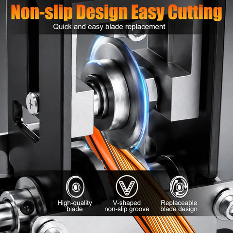 Non-slip design showcasing high-quality blade on Badass Heavy Duty Wire Stripping Machine, Hand Crank And Drill Driven Cable Stripper.