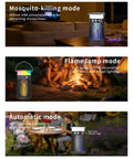 Solar Bug Zapper Portable Outdoor Waterproof Mosquito Killer Light Rechargeable Fruit Fly Trap Lamp 4200V Electric Gnat Traps For Room Garden Courtyard Kitchen Camping Patio Beast Mode Pest Control in various modes