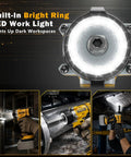 Heavy Hitter Cordless Impact Wrench Driven By A Rugged Brushless Motor Operating As A Versatile Drill Plus Screwdriver Combining To Deliver 516 Ft Lbs Of Serious Torque For Daily Grinds with built-in LED work light for dark areas.