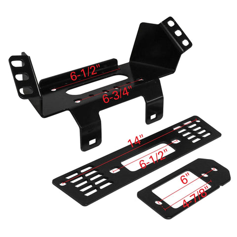 ATV Winch Mount For Polaris Ranger Models 2010 Through 2021 Compatible With 2000 Lbs To 3600 Lbs Powder Coated Steel