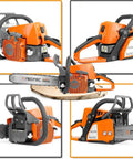 Lightweight Gas Chainsaw With 16 Inch Bar And Chain And 45.4cc Powerhead Delivers Real Cut Power 3 HP Output 2.24 kW 13.3 Lb