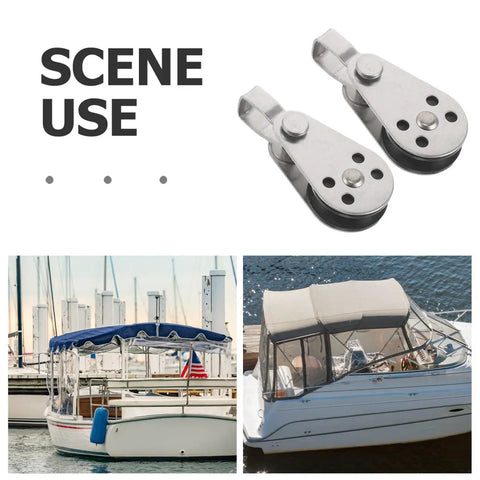 Beefy Stainless Steel Rope Pulley Block Set 4 Pack Heavy Duty Swivel Pulley for kayak and sailboat marine hardware use