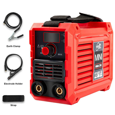 110V Mini Arc Welder 200A MMA Welding Machine With IGBT Digital LCD Display Lightweight Go To Home DIY Welder side view with accessories