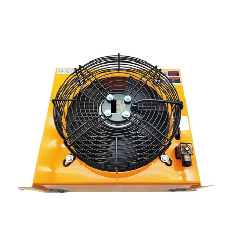 Low Noise Hydraulic Plate Heat Exchanger And Air Cooler With 250 L Per Min Flow, top view showing fan and casing