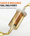 Inline Gas Fuel Filter For Briggs Stratton John Deere Craftsman Troy Bilt MTD Lawn Mowers And Tractors One Quarter Inch Replacement