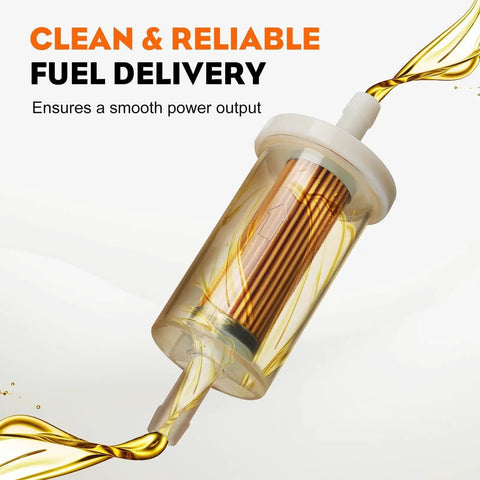Inline Gas Fuel Filter For Briggs Stratton John Deere Craftsman Troy Bilt MTD Lawn Mowers And Tractors One Quarter Inch Replacement