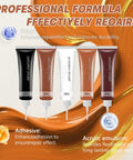 Premium Leather Repair Kit For Furniture Sofa And Car Seats 5 Piece Vinyl Patch Set with four tubes of repair compound.