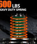 Close-up of 600 lb capacity heavy duty spring in 8 Inch Fence Gate Wheels Beefy 800 Lb Capacity Heavy Duty Gate Caster With Cushioned Spring Suspension 360 Degree Swivel For Metal Or Wood Swing Gates 2 Pack