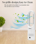 All Season Bladeless Space Heater And Tower Fan Combo With Remote Eight Speeds Quiet 25dB 90 Degree Oscillation 9H Timer Fast Safety Heat For Bedroom Kitchen And Office