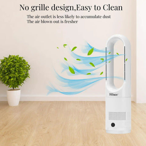 All Season Bladeless Space Heater And Tower Fan Combo With Remote Eight Speeds Quiet 25dB 90 Degree Oscillation 9H Timer Fast Safety Heat For Bedroom Kitchen And Office