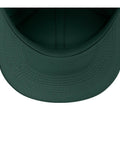 Top view of Salty Sailboat Coastal Adjustable Printed Baseball Hat Dark Green Ideal For Regattas And Weekend Cruises, brim detail.